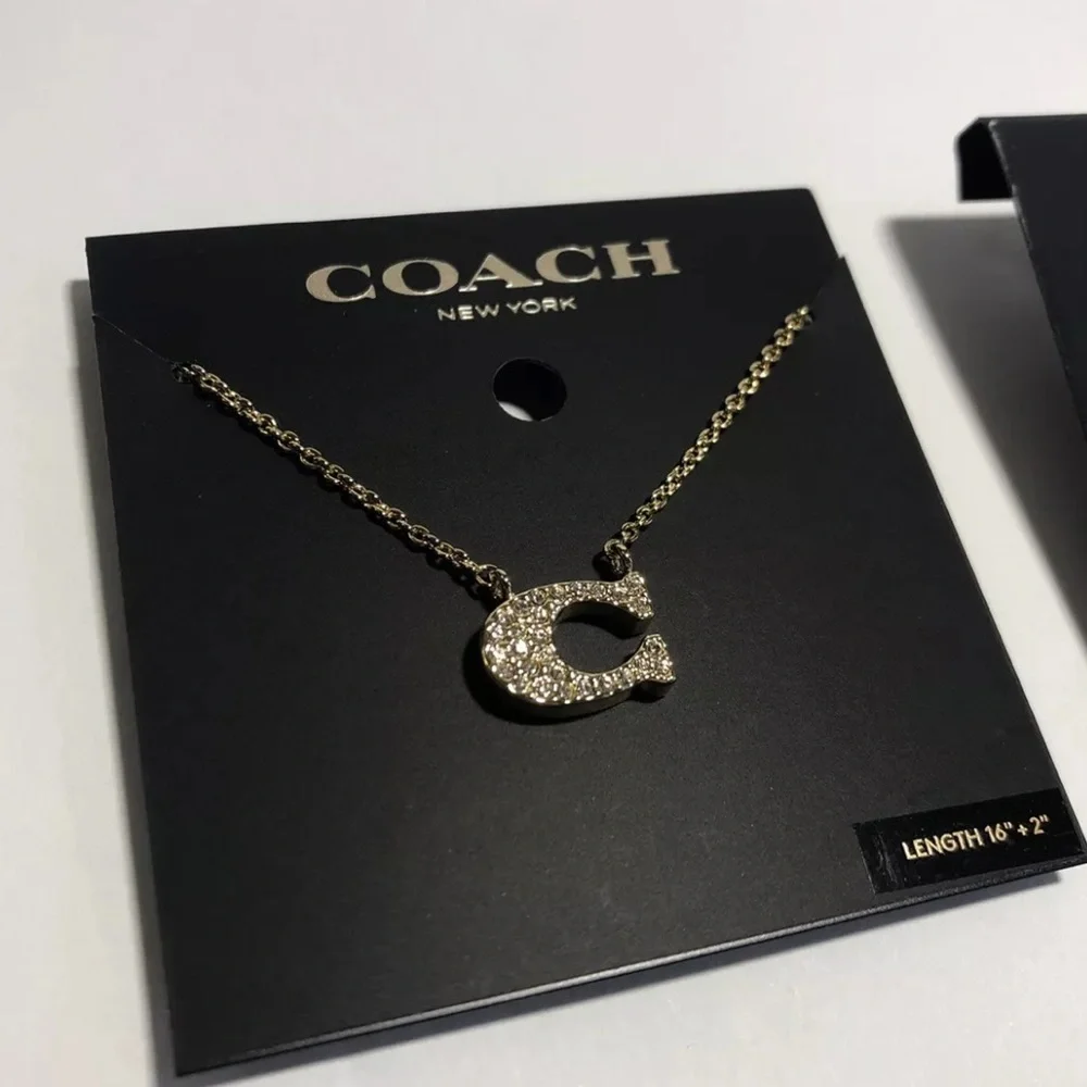 COACH SILVER C LOGO Necklace NWT